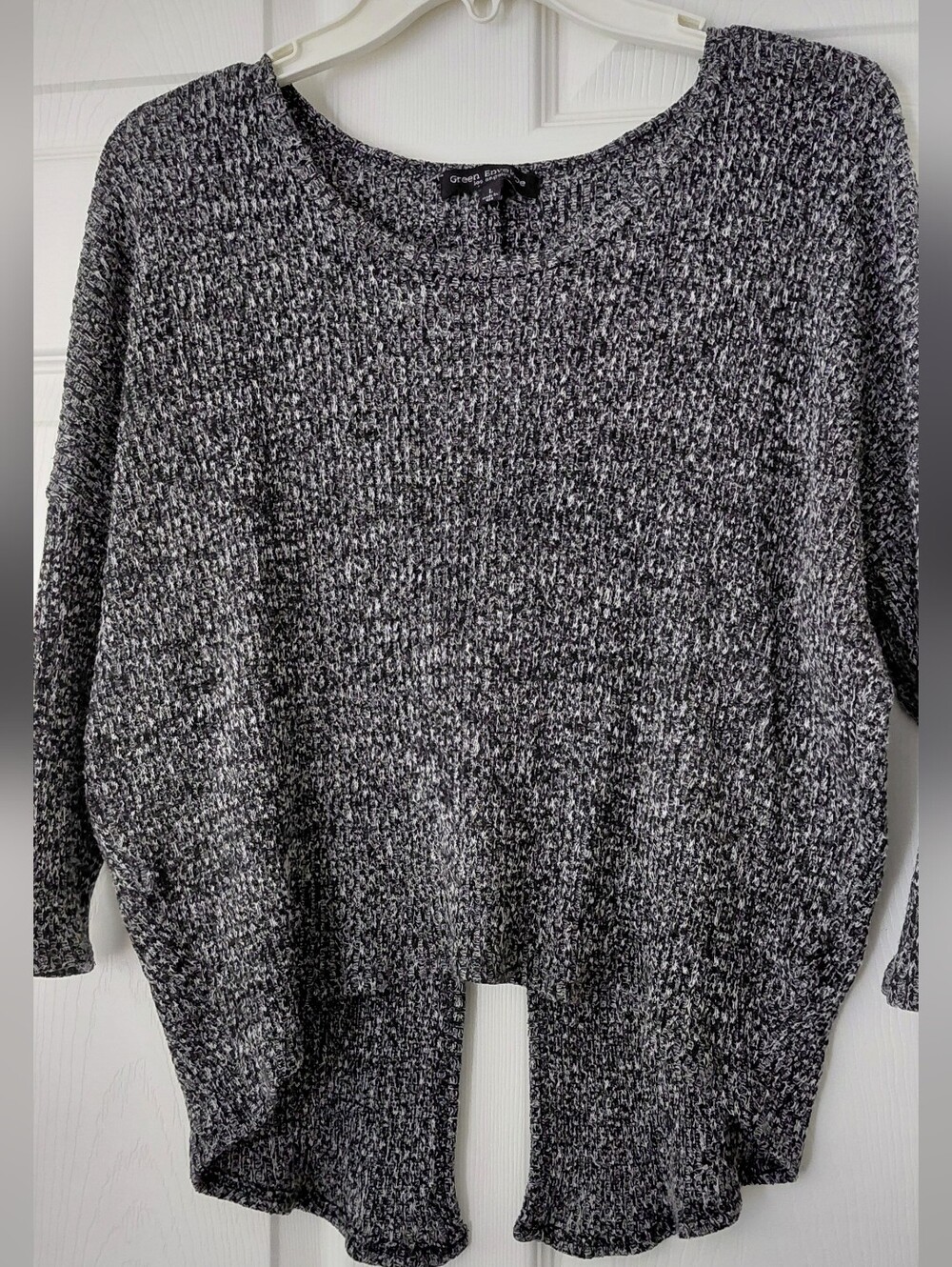 Green Envelope Black & White Marled Crewneck Sweater